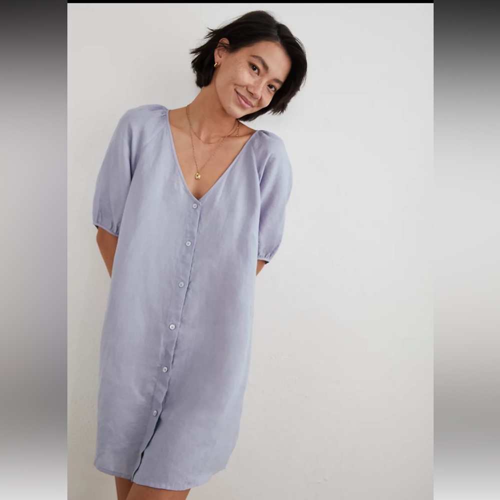 Wilfred (via Aritzia) "Aperitif" linen dress. Size M. "Chambray Heatwave Blue"
